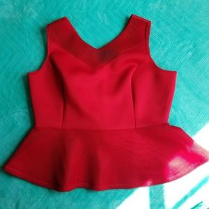 NWT Ashley Stewart Peplum Mesh Top